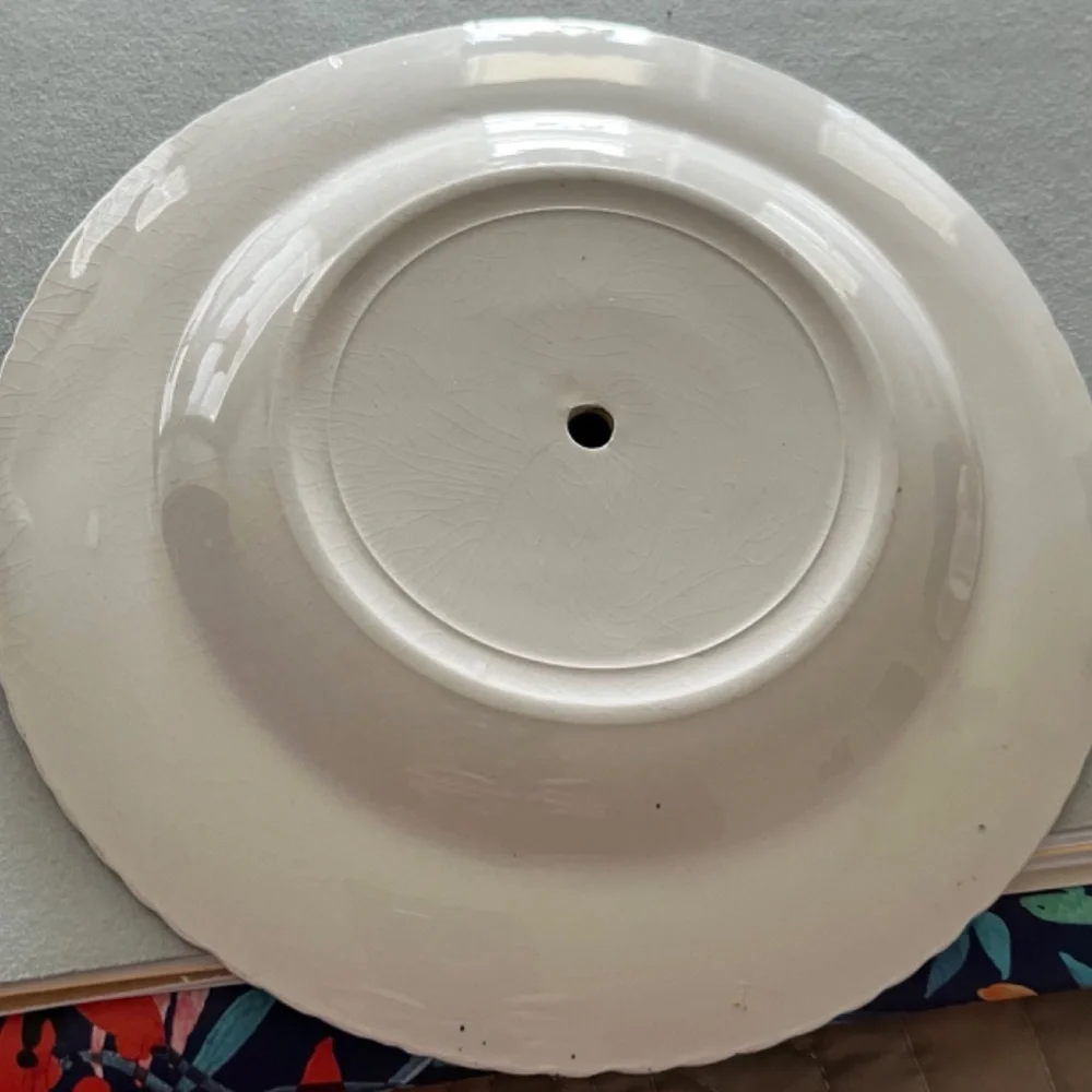 ANTIQUE CERAMIC 2 PIECE HANDMADE SERVING DISH FROM THE 1970’S - Picture 8 of 13